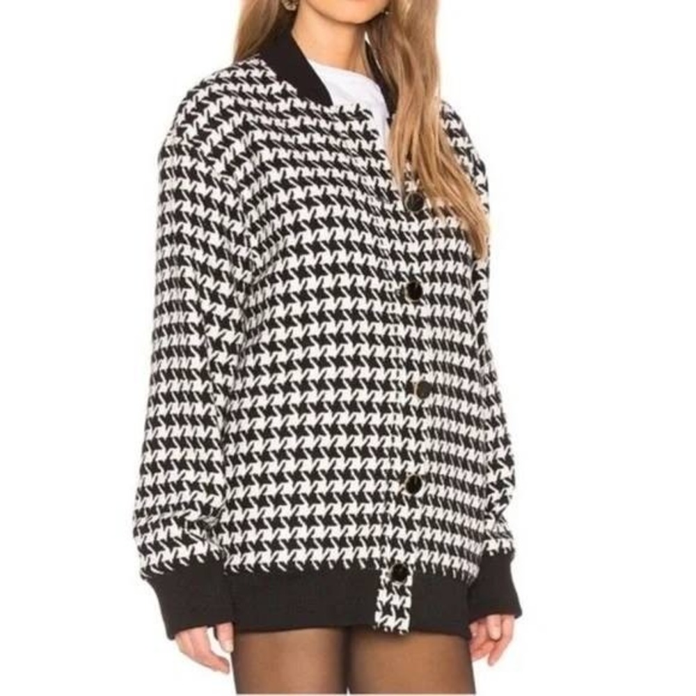 Oversized Houndstooth Bomber‎ L'Academie Sophia Jacket SOLD OUT ON REVOLVE Small
